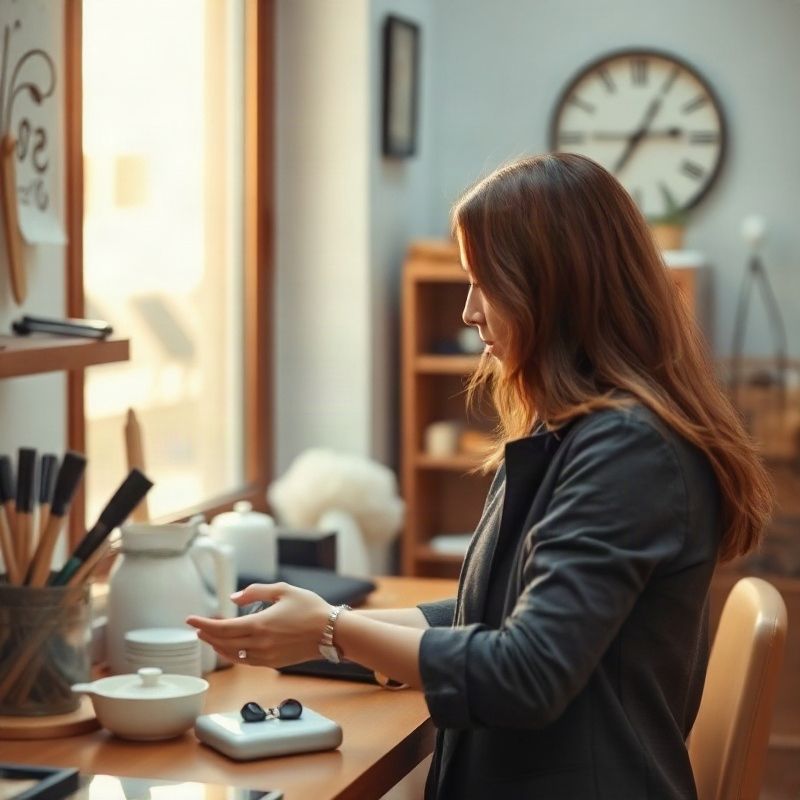 Entrega de unos auriculares averiados en el mostrador del taller